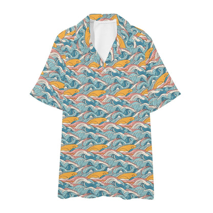 Men's Regular Fit Sun in the Waves Hawaiian Short Sleeve Shirt and Shorts Set - DeRose Seasonal