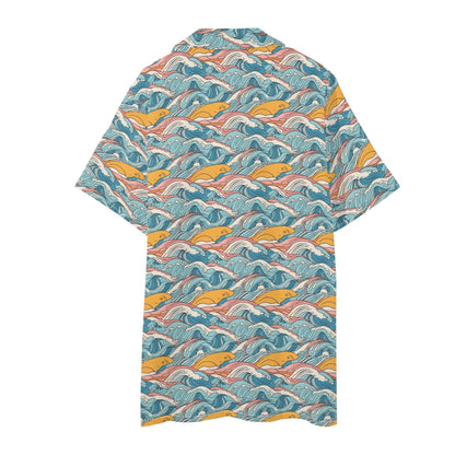Men's Regular Fit Sun in the Waves Hawaiian Short Sleeve Shirt and Shorts Set - DeRose Seasonal