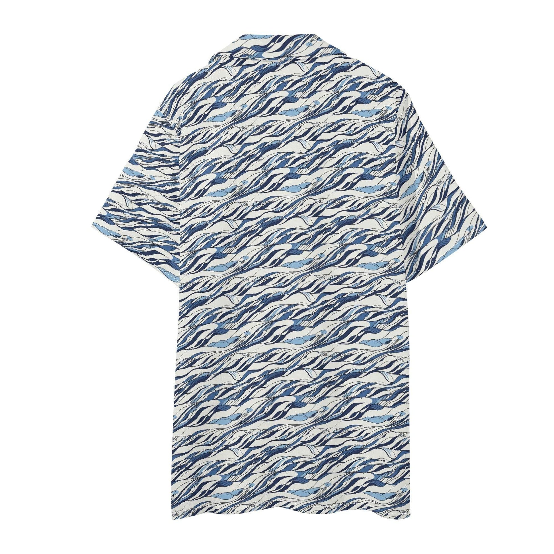 Men's Regular Fit Ocean Lines Hawaiian Short Sleeve Shirt and Shorts Set - DeRose Seasonal