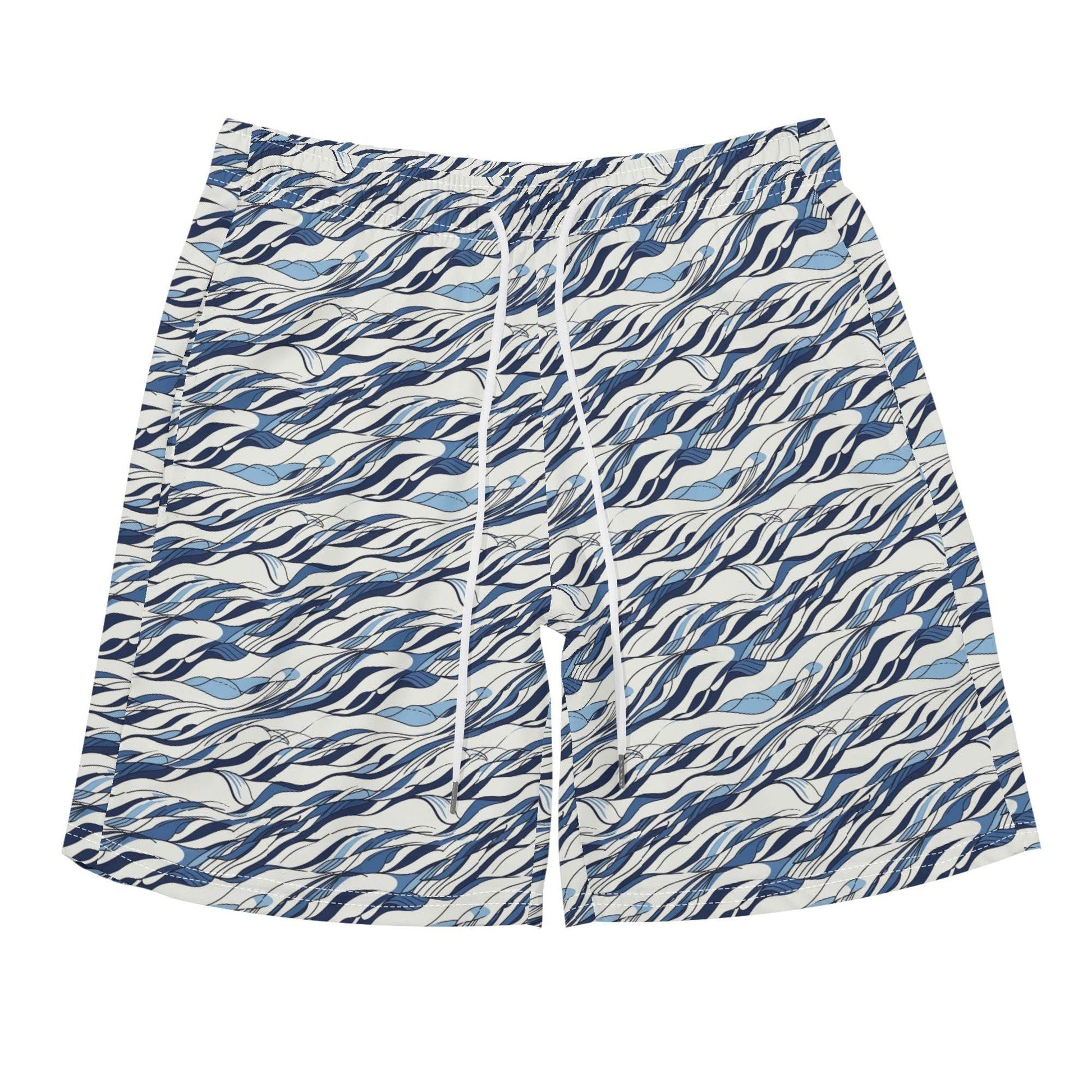 Men's Regular Fit Ocean Lines Hawaiian Short Sleeve Shirt and Shorts Set - DeRose Seasonal