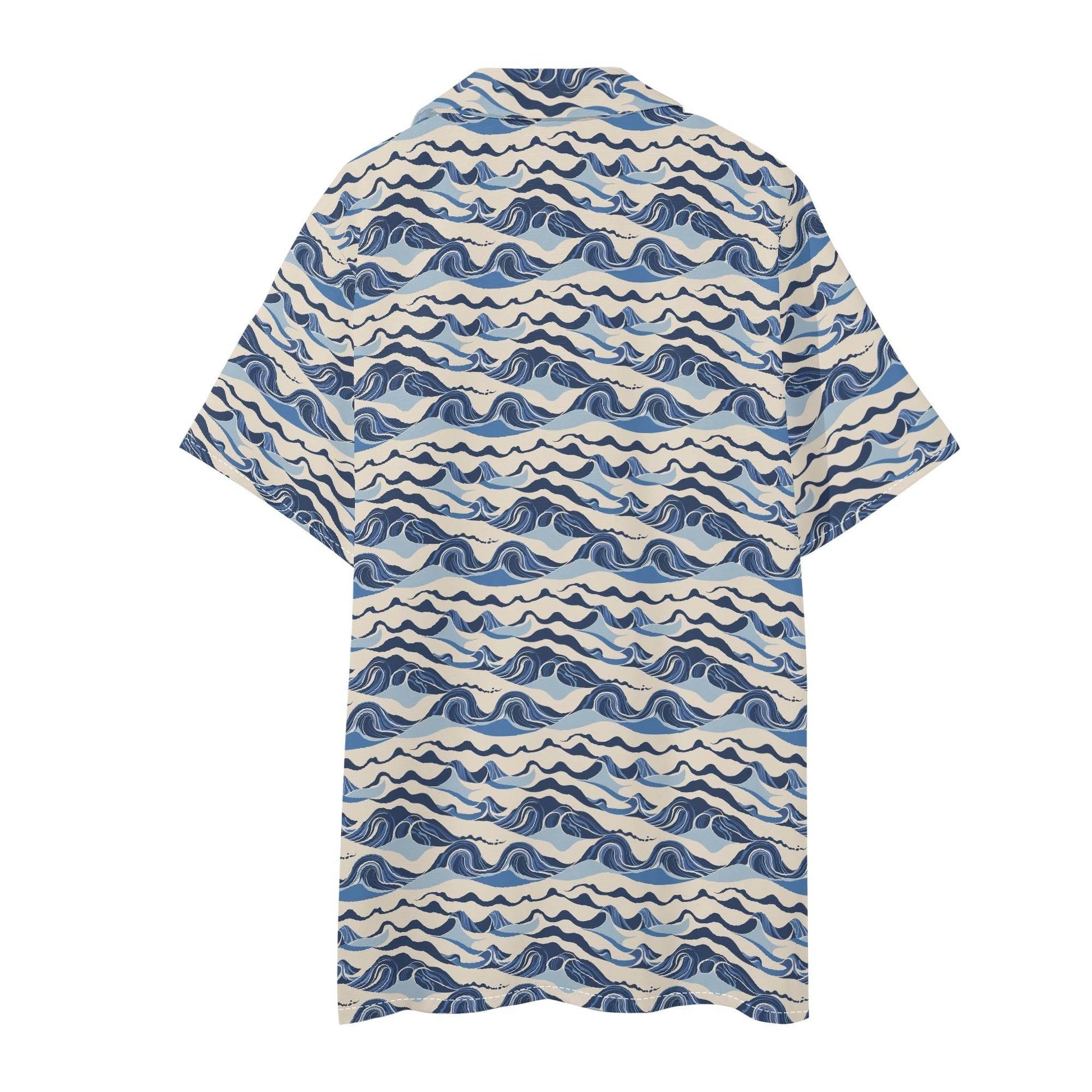 Men's Regular Fit Abstract Waves Hawaiian Short Sleeve Shirt and Shorts Set - DeRose Seasonal