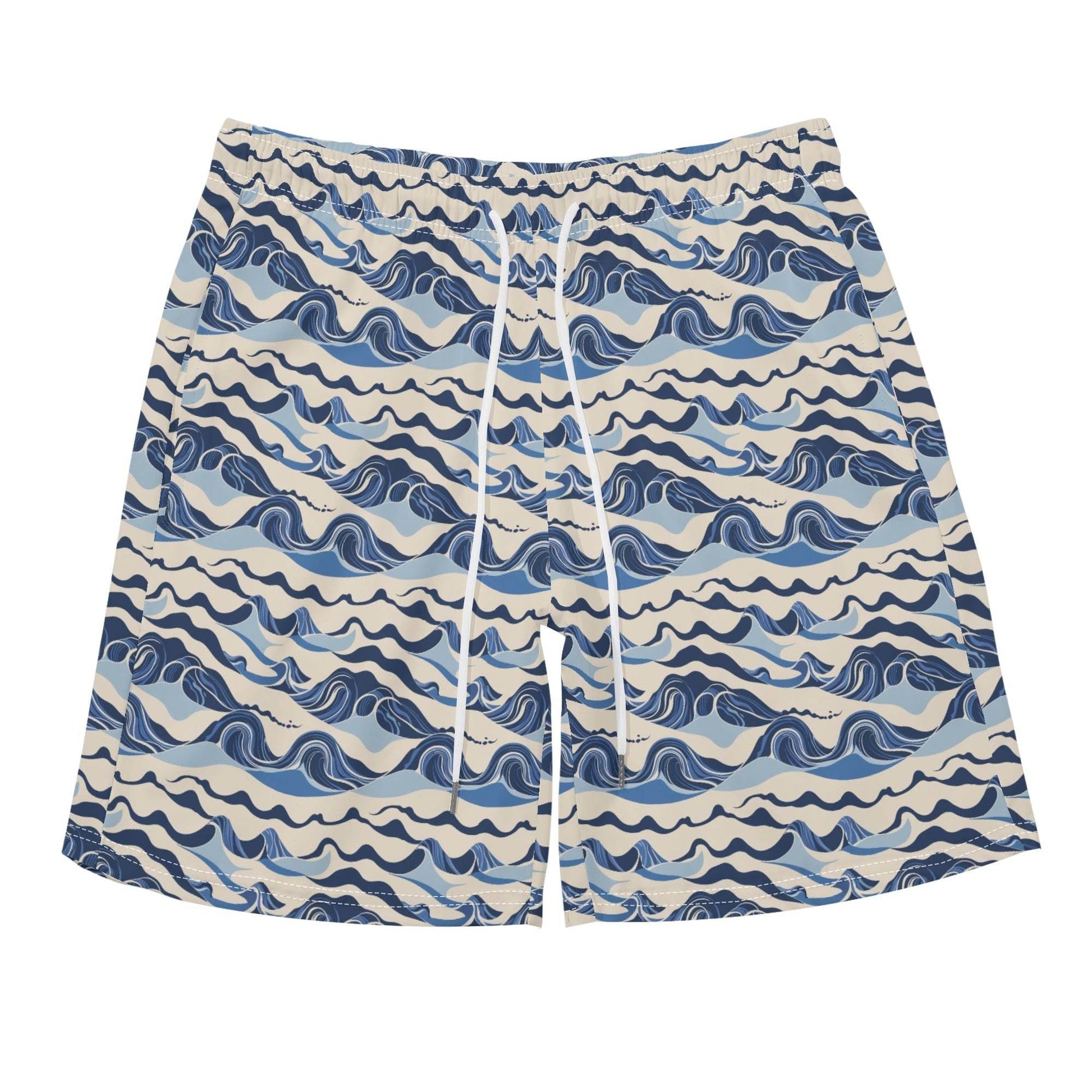 Men's Regular Fit Abstract Waves Hawaiian Short Sleeve Shirt and Shorts Set - DeRose Seasonal