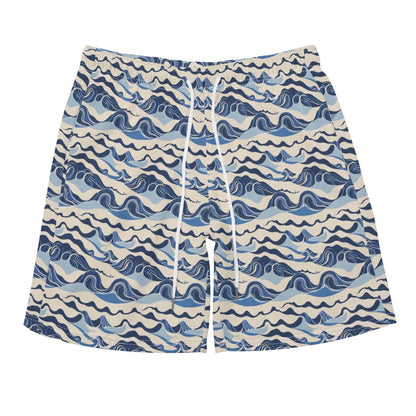 Men's Regular Fit Abstract Waves Hawaiian Short Sleeve Shirt and Shorts Set - DeRose Seasonal
