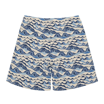 Men's Regular Fit Abstract Waves Hawaiian Short Sleeve Shirt and Shorts Set - DeRose Seasonal