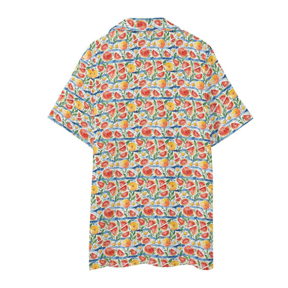 Men's Regular Fit Watermelon Hawaiian Short Sleeve Shirt and Shorts Set - DeRose Seasonal