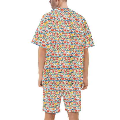 Men's Regular Fit Watermelon Hawaiian Short Sleeve Shirt and Shorts Set - DeRose Seasonal