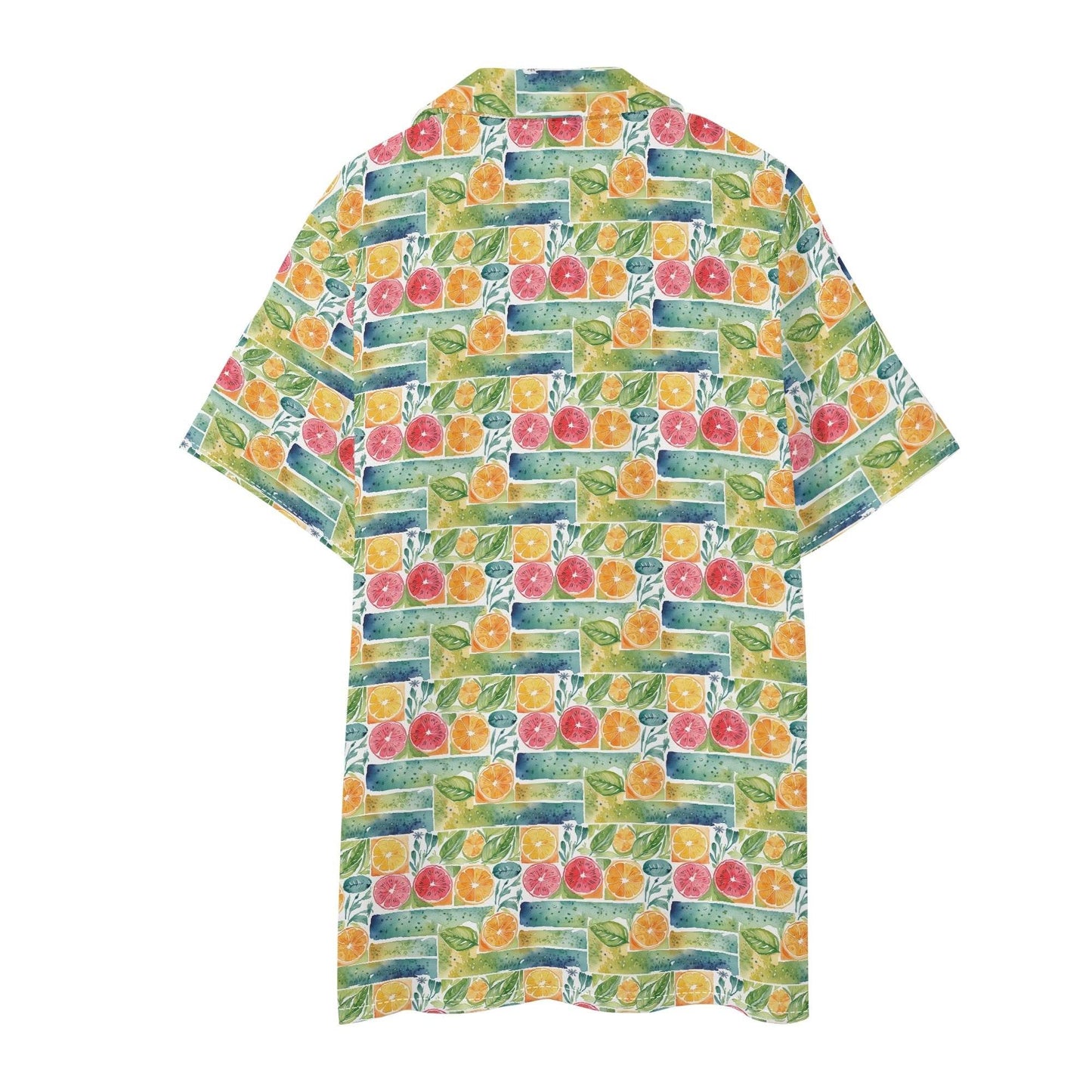 Men's Regular Fit Watercolor Fruit Hawaiian Short Sleeve Shirt and Shorts Set - DeRose Seasonal