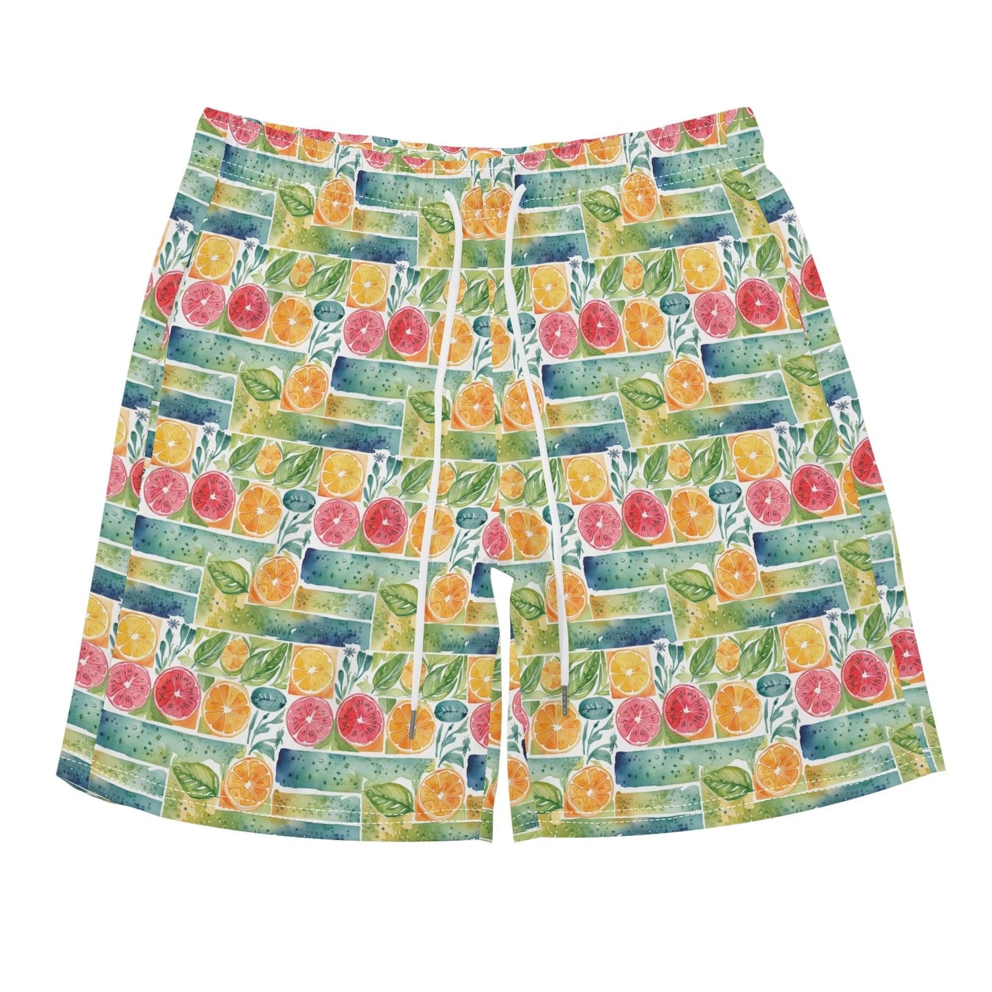 Men's Regular Fit Watercolor Fruit Hawaiian Short Sleeve Shirt and Shorts Set - DeRose Seasonal