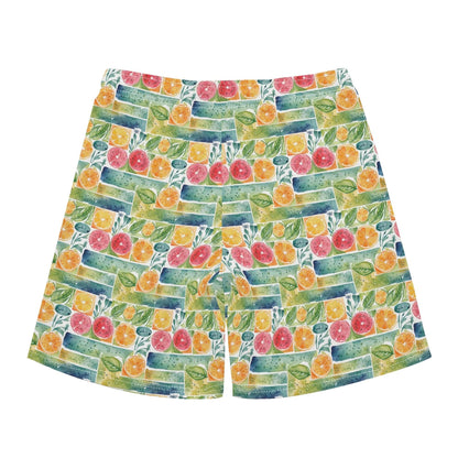Men's Regular Fit Watercolor Fruit Hawaiian Short Sleeve Shirt and Shorts Set - DeRose Seasonal