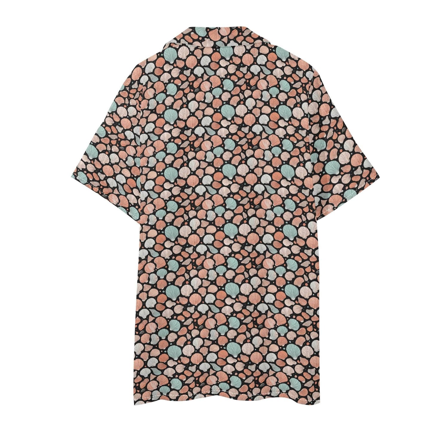 Men's Regular Fit Seashells Hawaiian Short Sleeve Shirt and Shorts Set - DeRose Seasonal