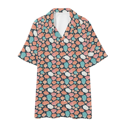 Men's Regular Fit Big Shells and Stars Hawaiian Short Sleeve Shirt and Shorts Set - DeRose Seasonal