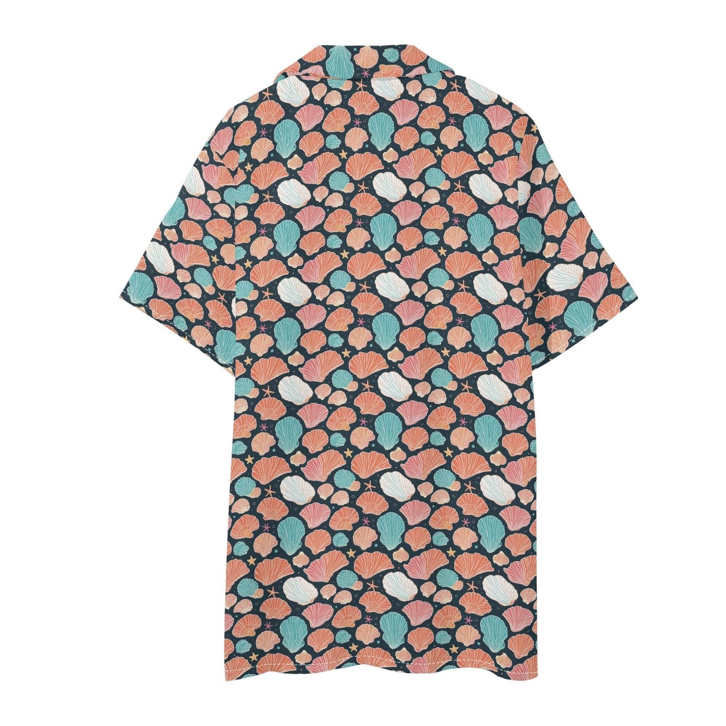 Men's Regular Fit Big Shells and Stars Hawaiian Short Sleeve Shirt and Shorts Set - DeRose Seasonal