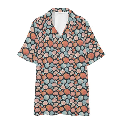 Men's Regular Fit Big Shells Hawaiian Short Sleeve Shirt and Shorts Set - DeRose Seasonal
