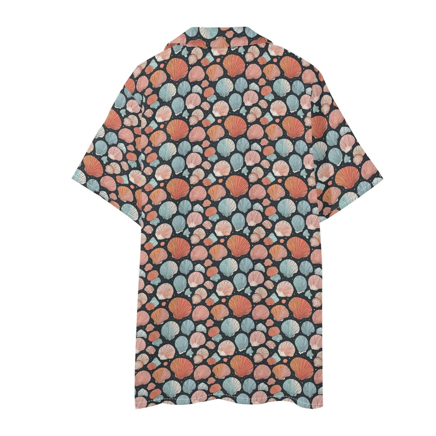 Men's Regular Fit Big Shells Hawaiian Short Sleeve Shirt and Shorts Set - DeRose Seasonal