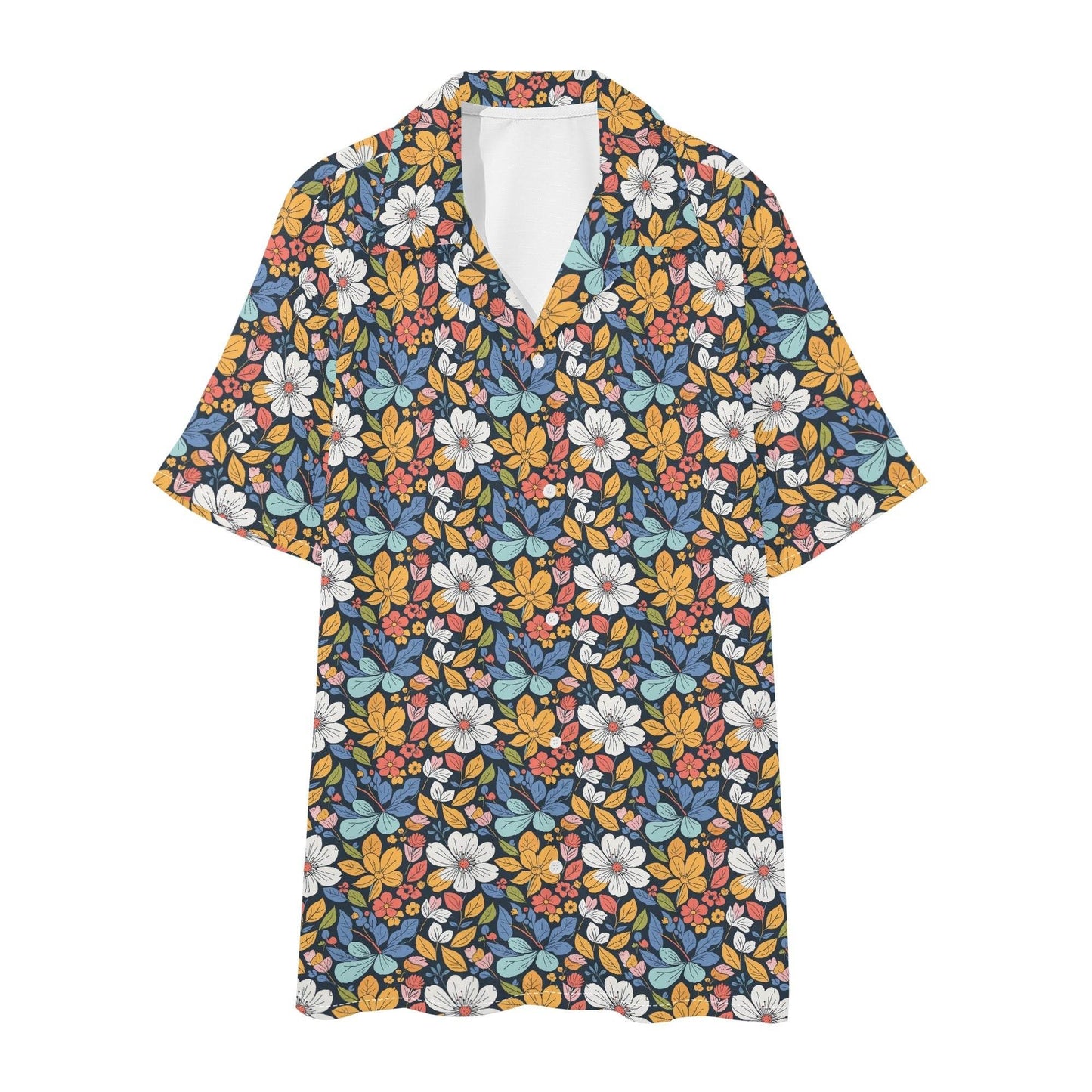 Men's Regular Fit Bright Flowers Hawaiian Short Sleeve Shirt and Shorts Set - DeRose Seasonal