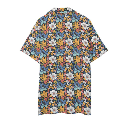 Men's Regular Fit Bright Flowers Hawaiian Short Sleeve Shirt and Shorts Set - DeRose Seasonal