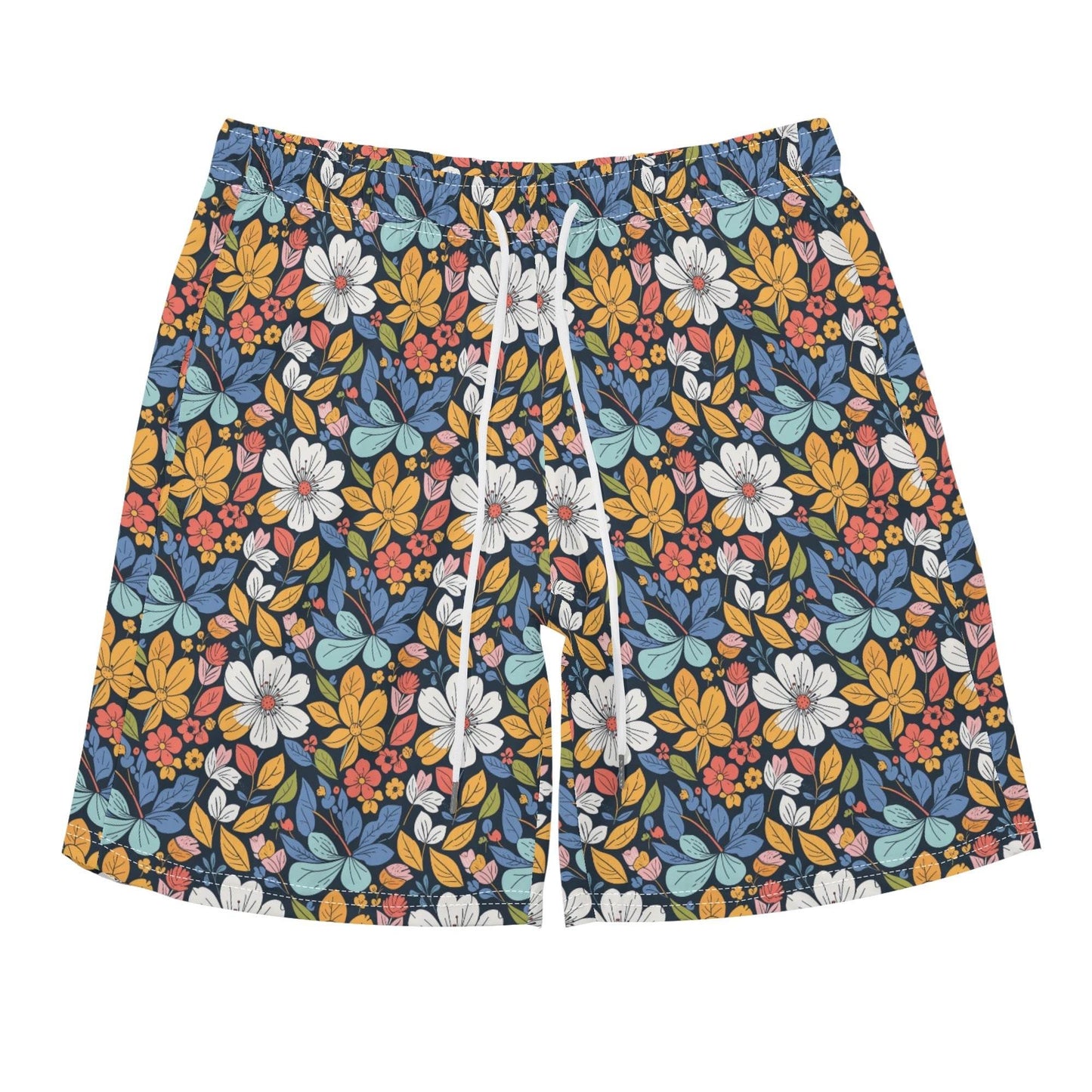Men's Regular Fit Bright Flowers Hawaiian Short Sleeve Shirt and Shorts Set - DeRose Seasonal