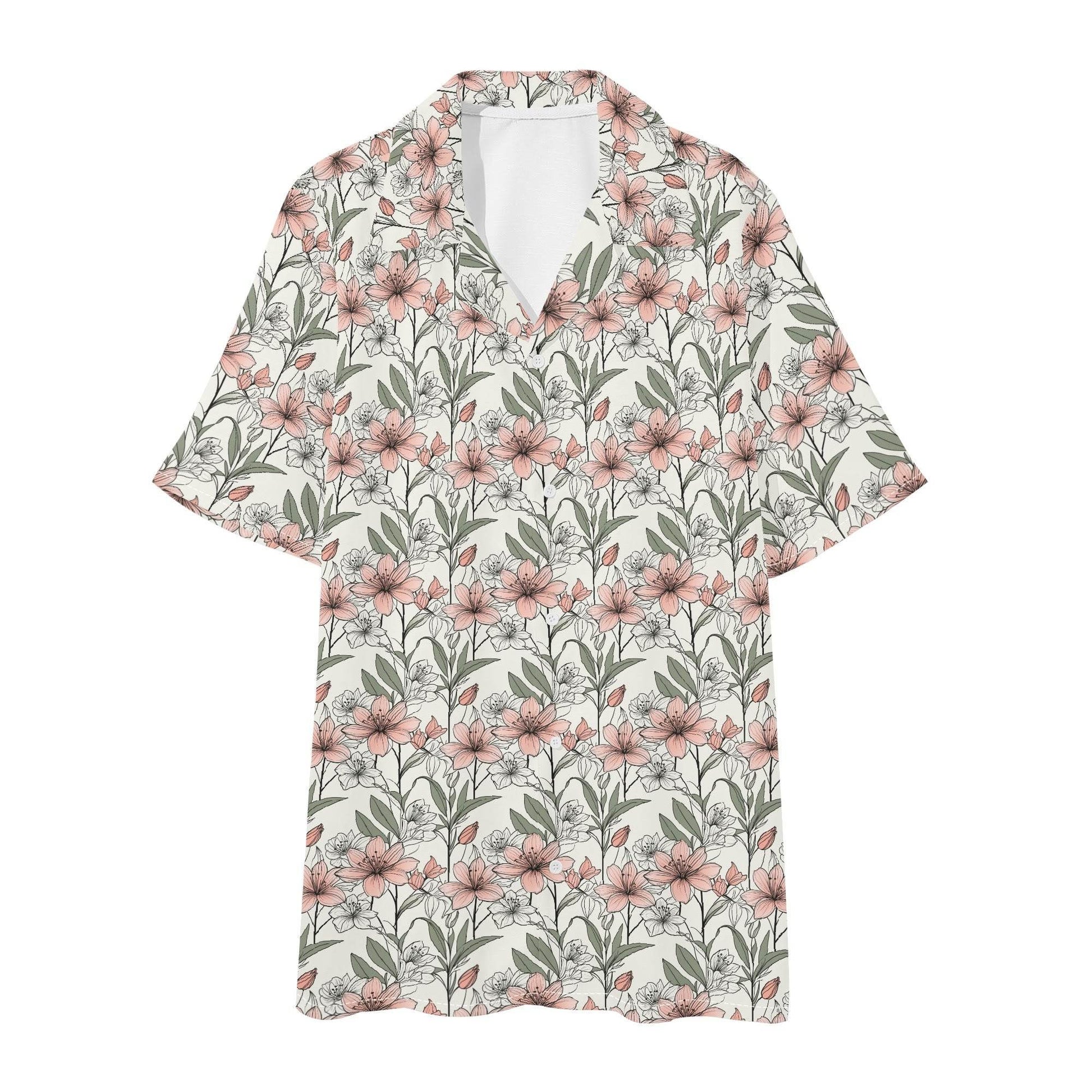 Men's Regular Fit Japan Floral Hawaiian Short Sleeve Shirt and Shorts Set - DeRose Seasonal