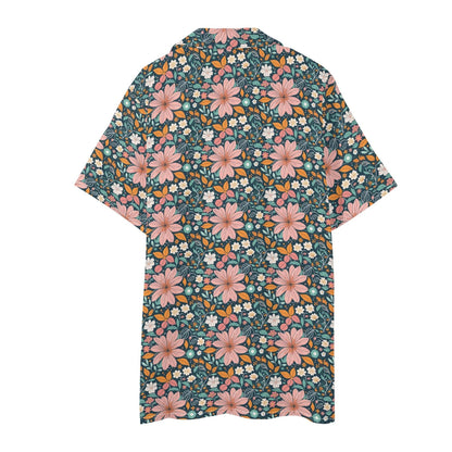 Men's Regular Fit Wild Flowers Hawaiian Short Sleeve Shirt and Shorts Set - DeRose Seasonal