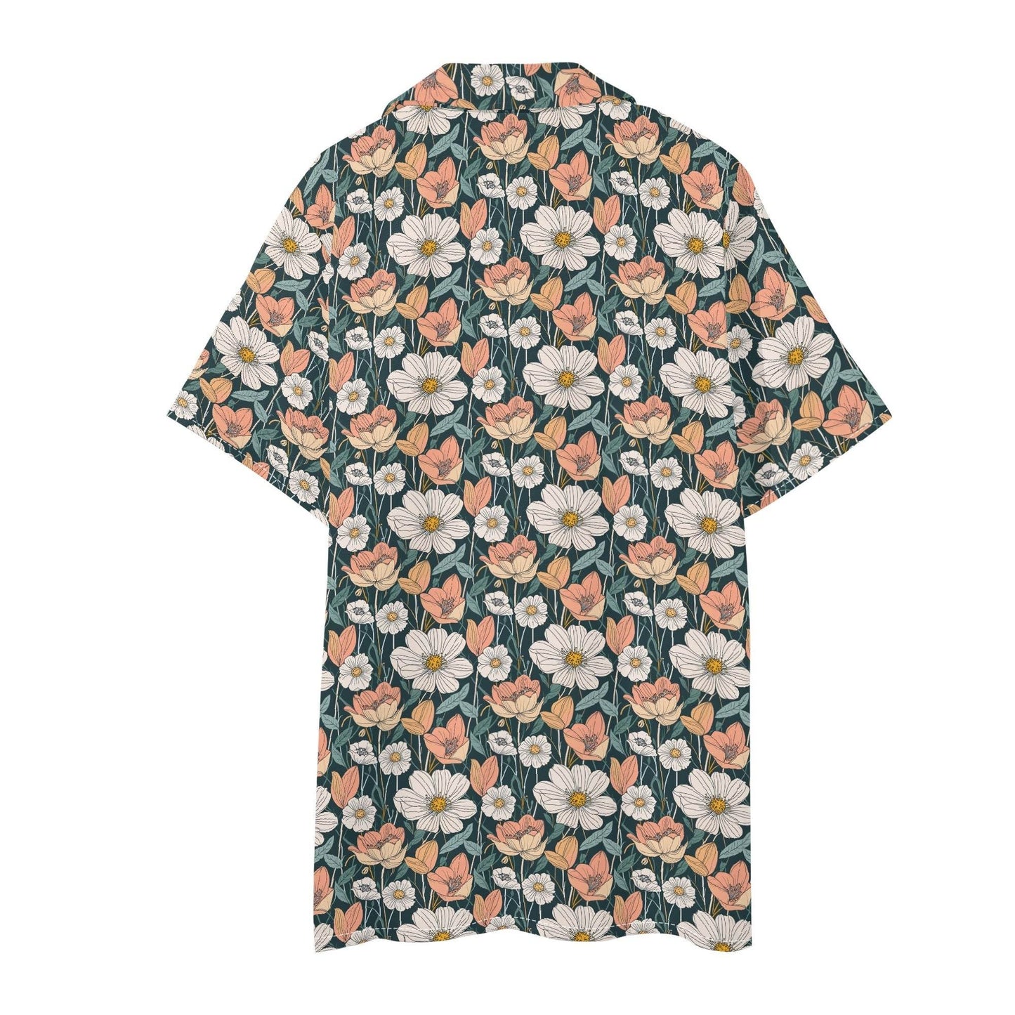 Men's Regular Fit Tulips and Daisy's Hawaiian Short Sleeve Shirt and Shorts Set - DeRose Seasonal