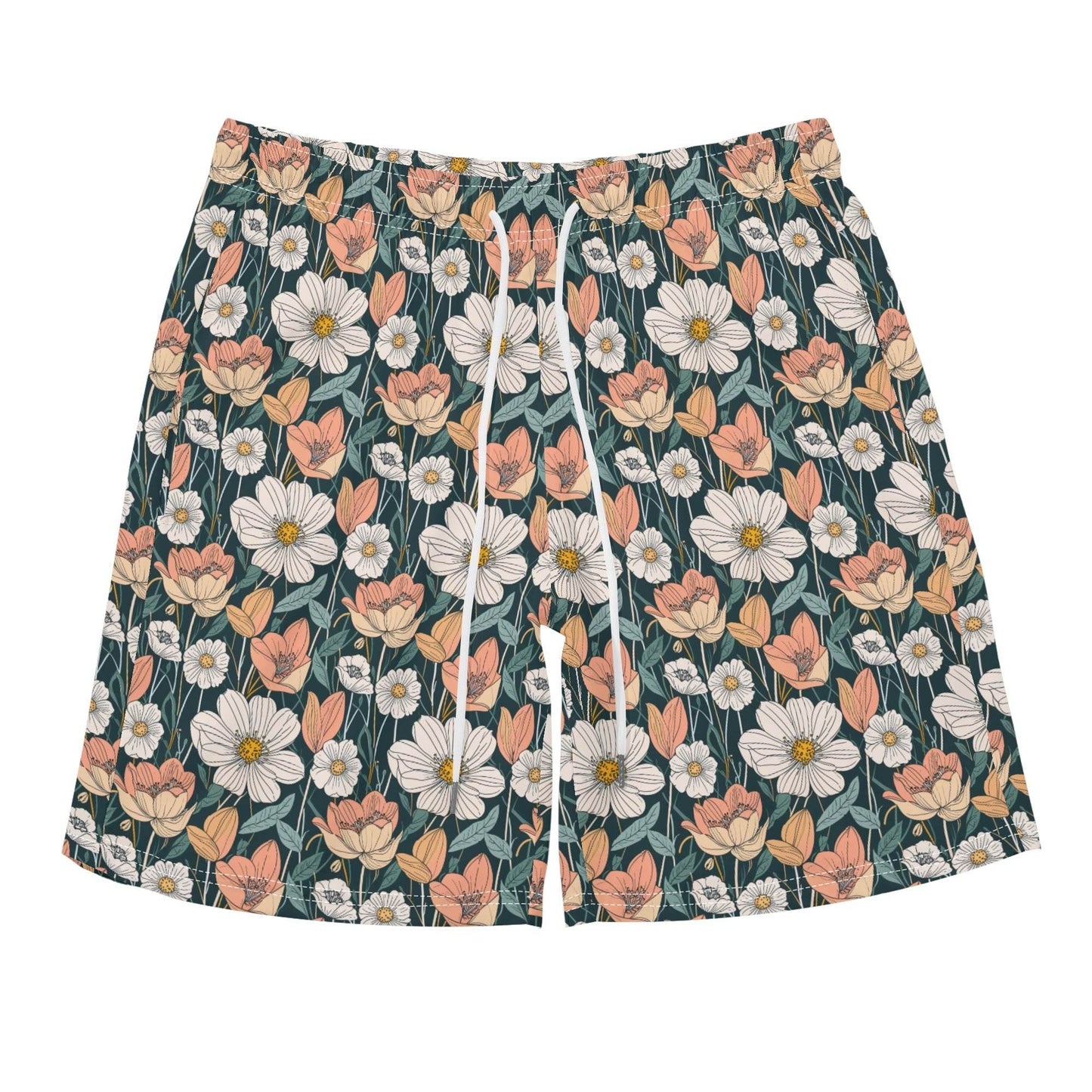 Men's Regular Fit Tulips and Daisy's Hawaiian Short Sleeve Shirt and Shorts Set - DeRose Seasonal