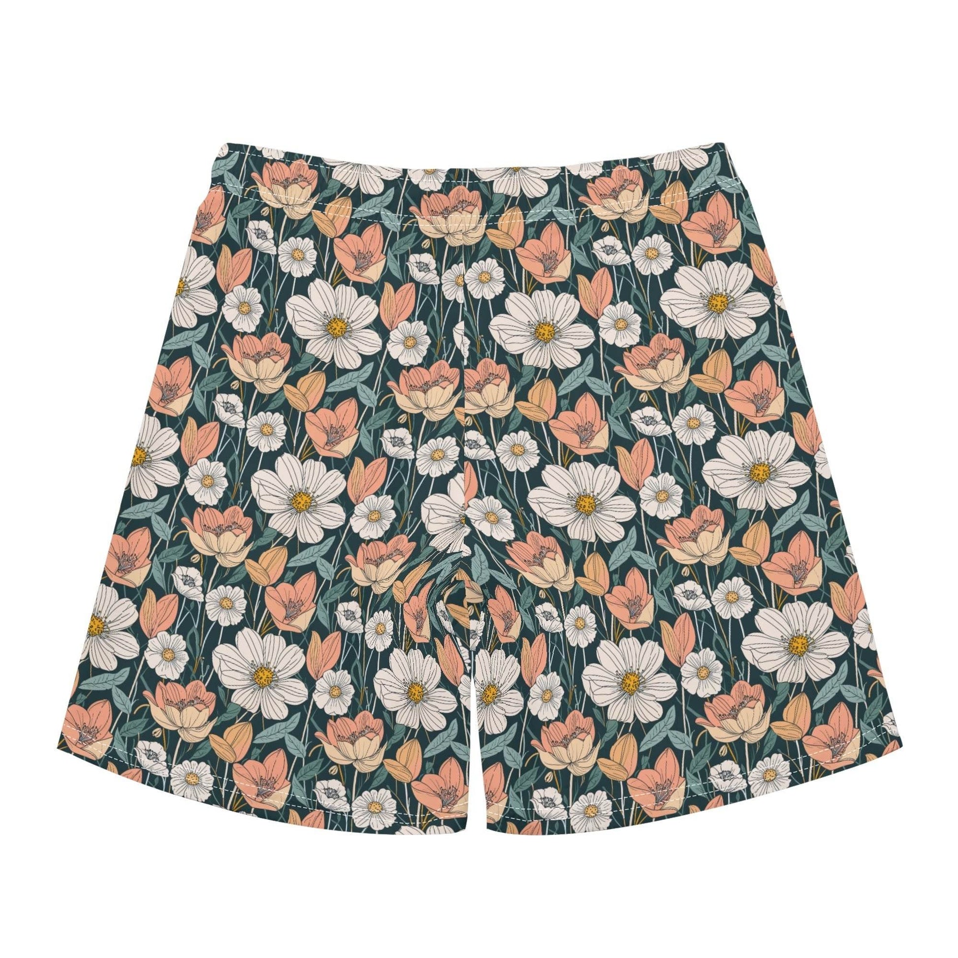 Men's Regular Fit Tulips and Daisy's Hawaiian Short Sleeve Shirt and Shorts Set - DeRose Seasonal