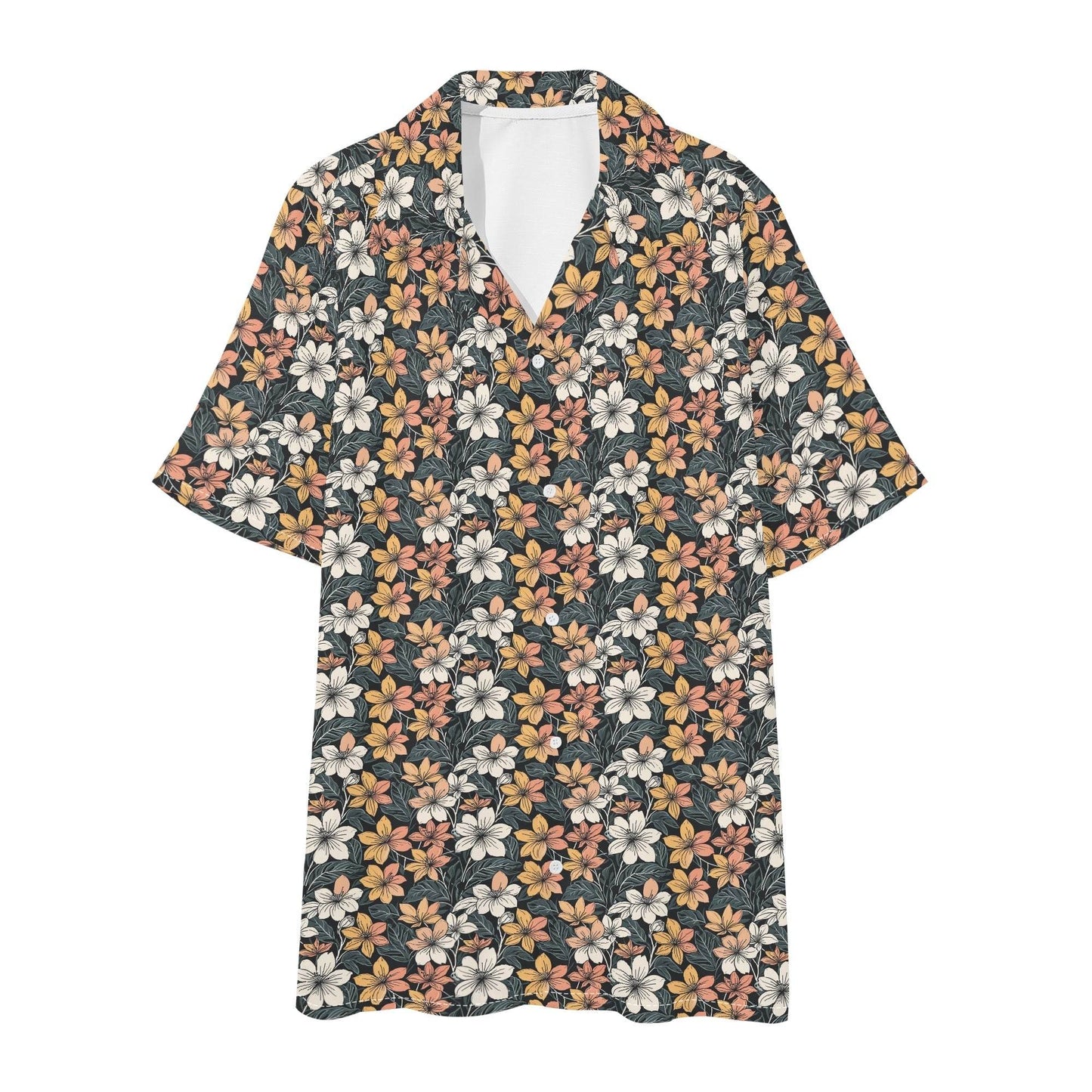 Men's Regular Fit Field of Flowers Hawaiian Short Sleeve Shirt and Shorts Set - DeRose Seasonal