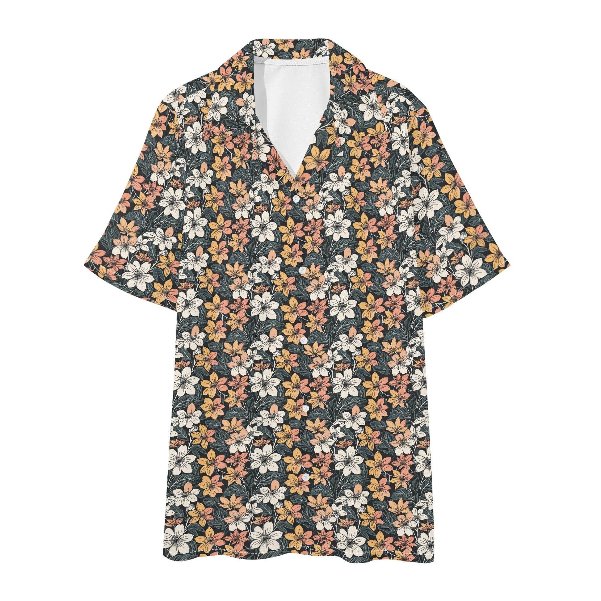 Men's Regular Fit Field of Flowers Hawaiian Short Sleeve Shirt and Shorts Set - DeRose Seasonal