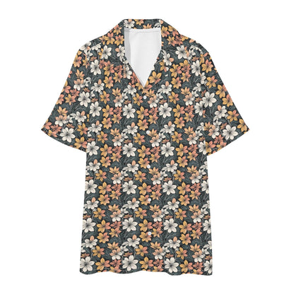 Men's Regular Fit Field of Flowers Hawaiian Short Sleeve Shirt and Shorts Set - DeRose Seasonal