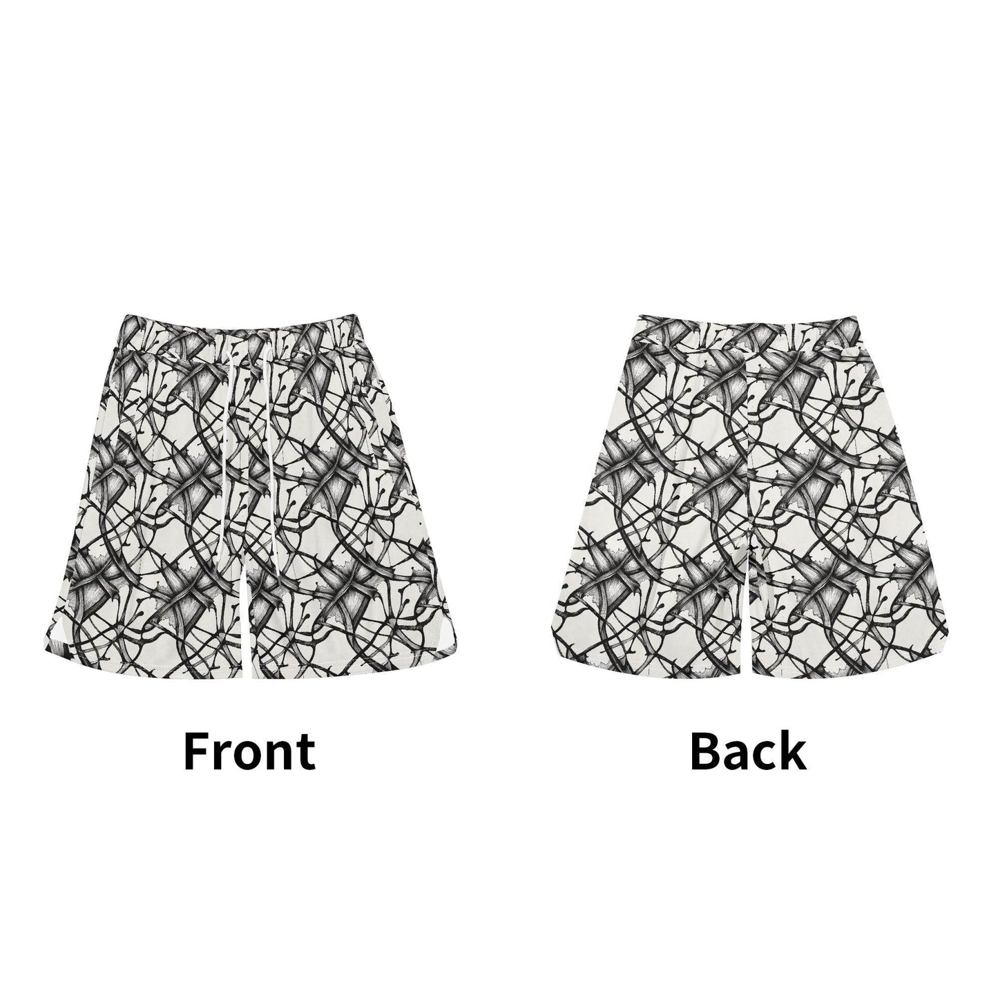 Men's Floral Ink Mesh Shorts Sea Life Swim Trunks - DeRose Seasonal