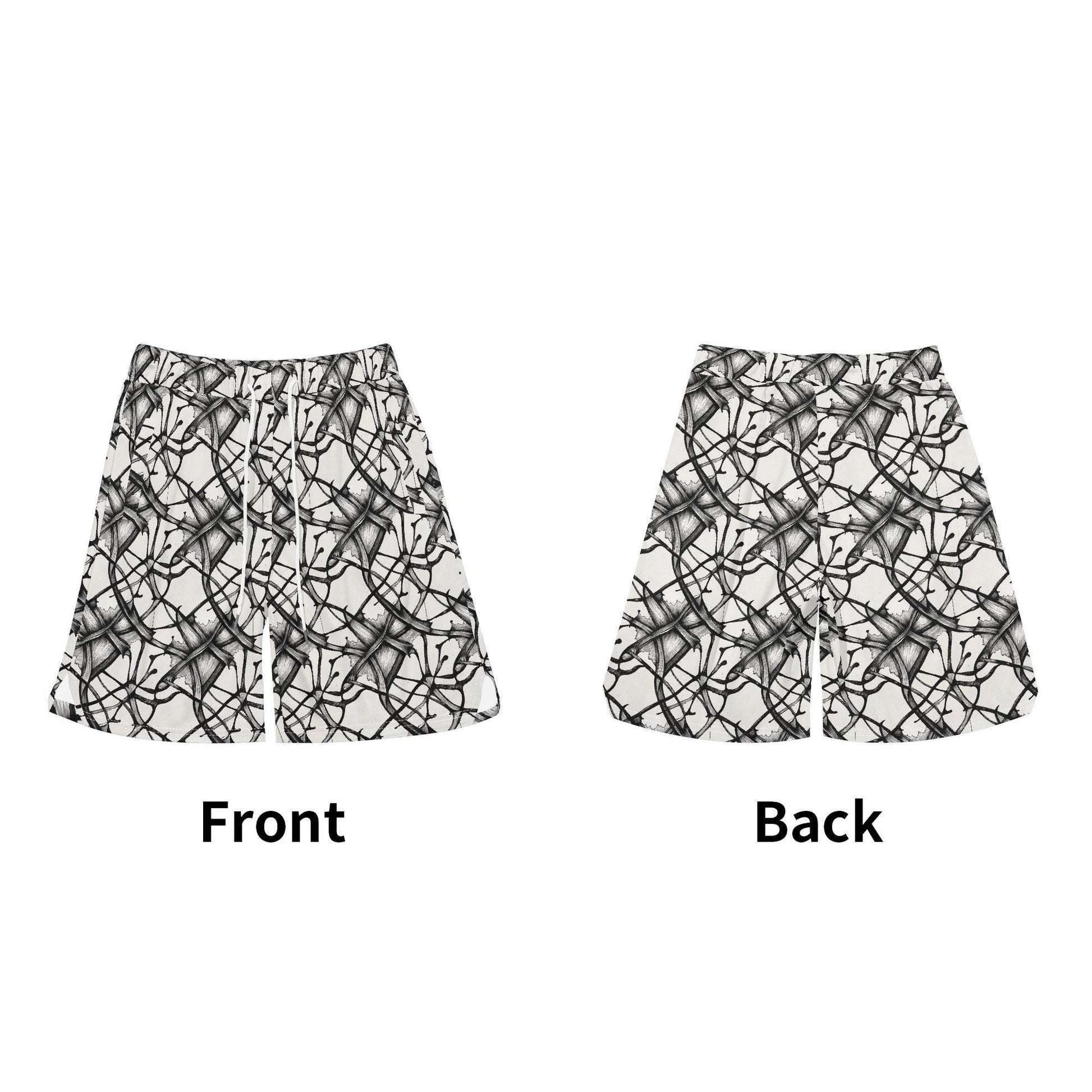 Men's Floral Ink Mesh Shorts Sea Life Swim Trunks - DeRose Seasonal