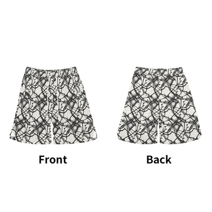 Men's Floral Ink Mesh Shorts Sea Life Swim Trunks - DeRose Seasonal