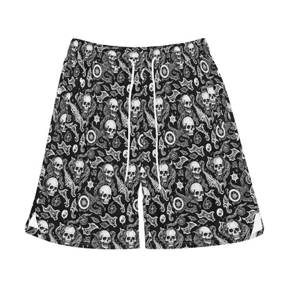 Men's Flying Skulls Mesh Shorts Sea Life Swim Trunks - DeRose Seasonal
