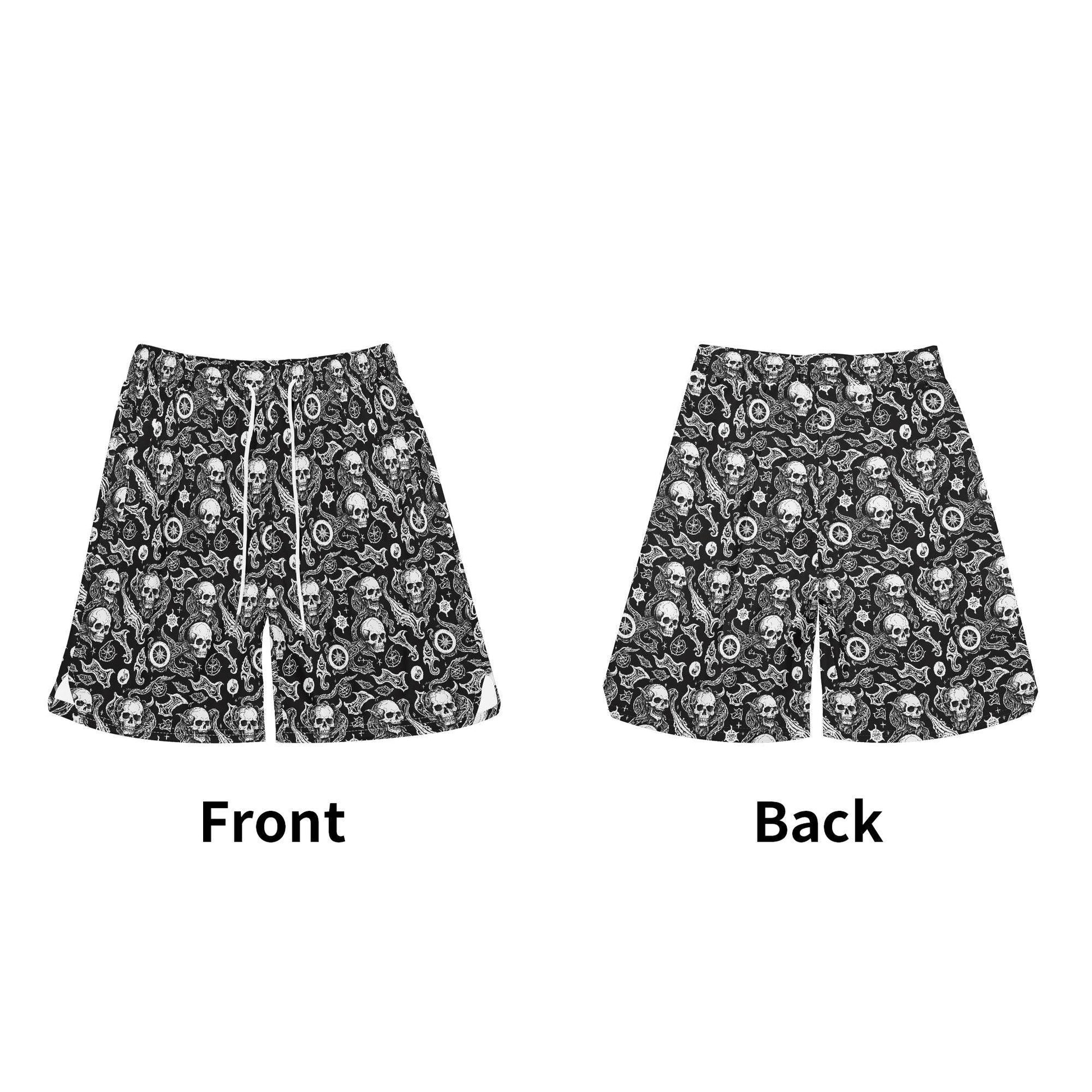 Men's Flying Skulls Mesh Shorts Sea Life Swim Trunks - DeRose Seasonal