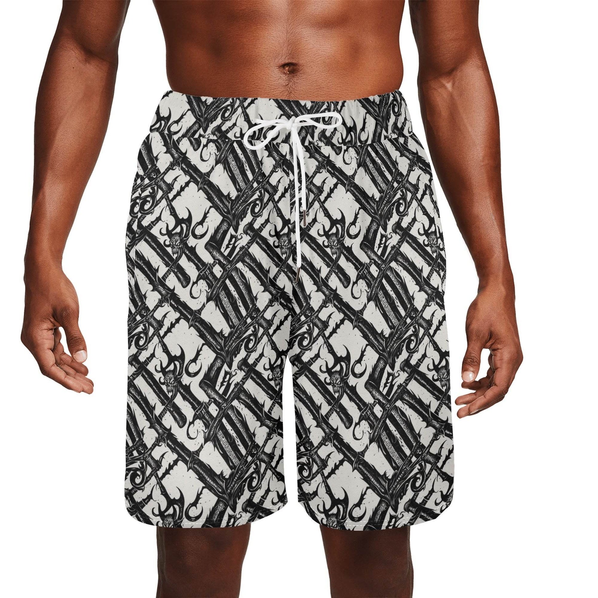Men's Devil Veins Mesh Shorts Sea Life Swim Trunks - DeRose Seasonal