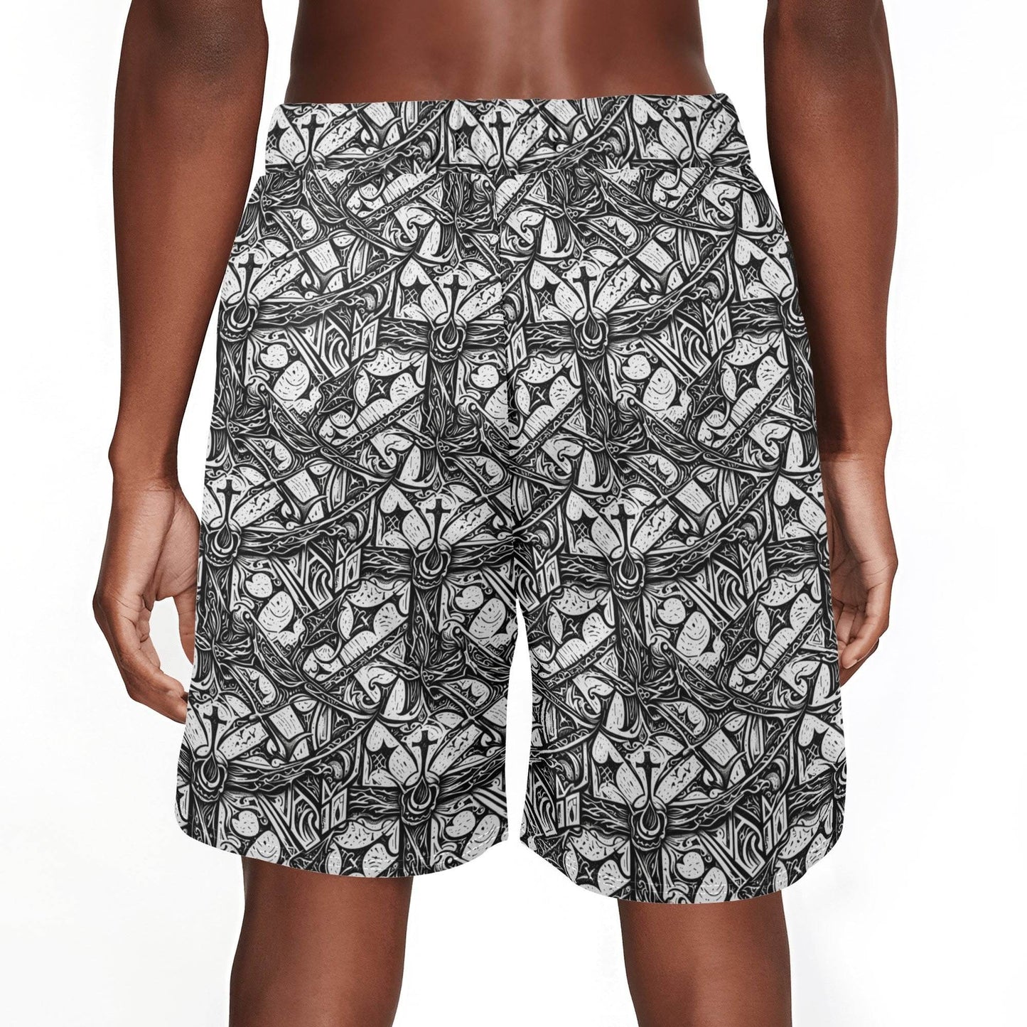 Men's Hidden Cross Mesh Shorts Sea Life Swim Trunks - DeRose Seasonal