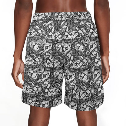 Men's Hidden Cross Mesh Shorts Sea Life Swim Trunks - DeRose Seasonal