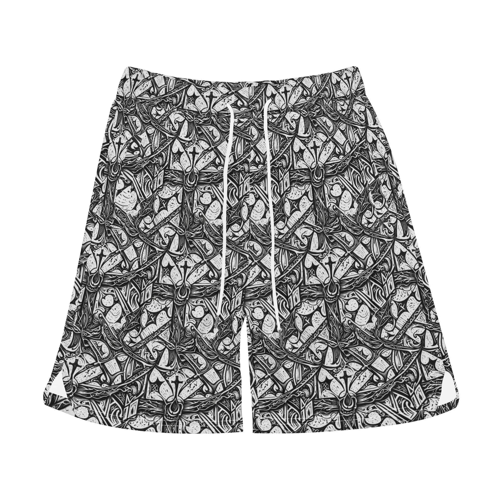 Men's Hidden Cross Mesh Shorts Sea Life Swim Trunks - DeRose Seasonal
