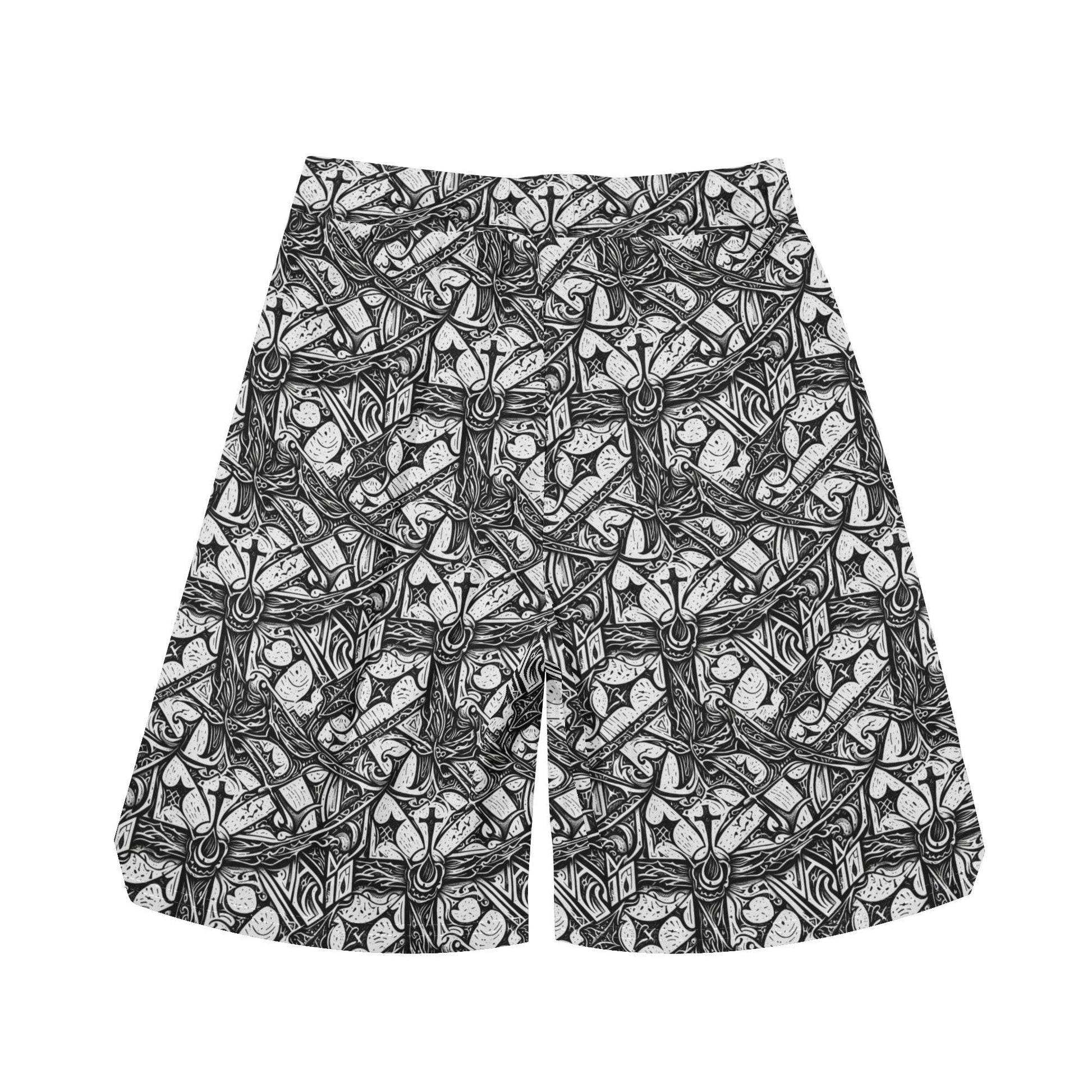 Men's Hidden Cross Mesh Shorts Sea Life Swim Trunks - DeRose Seasonal