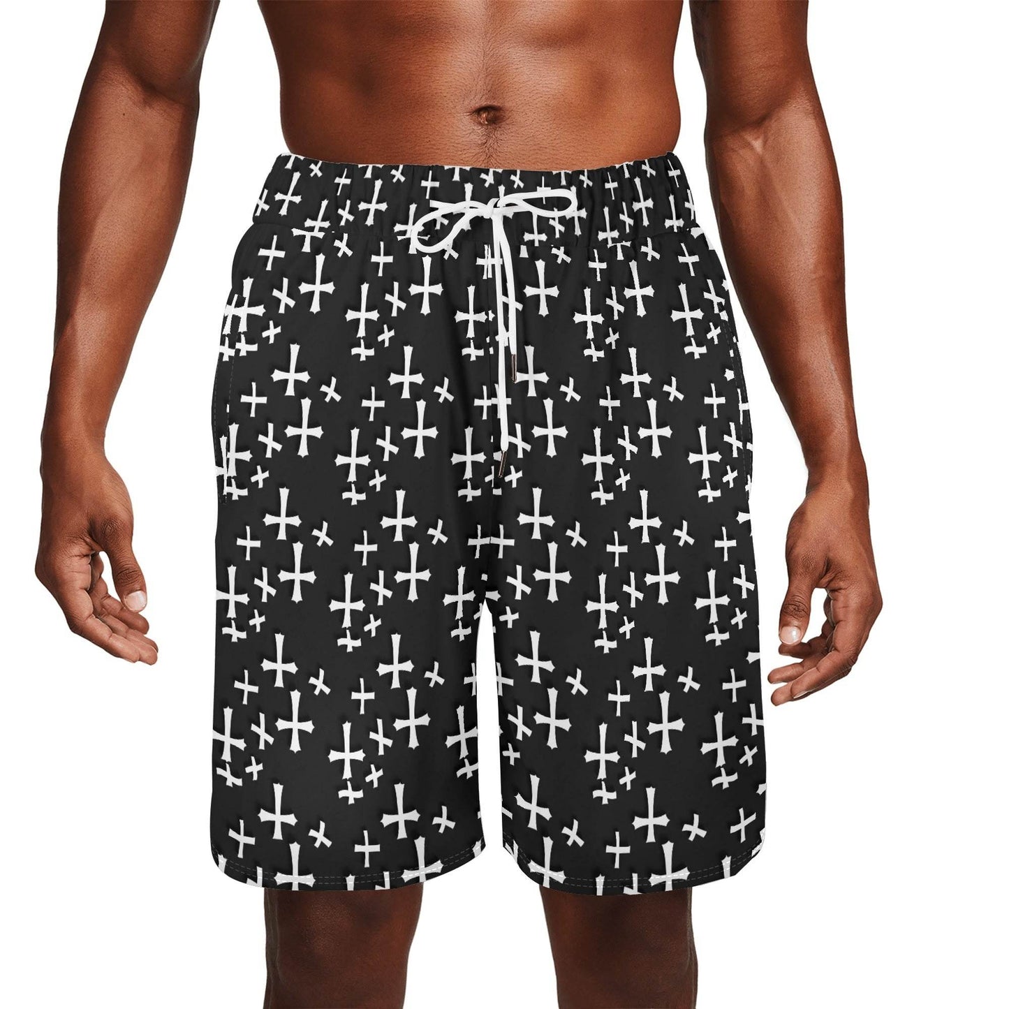 Men's Little Crosses Mesh Shorts Sea Life Swim Trunks - DeRose Seasonal
