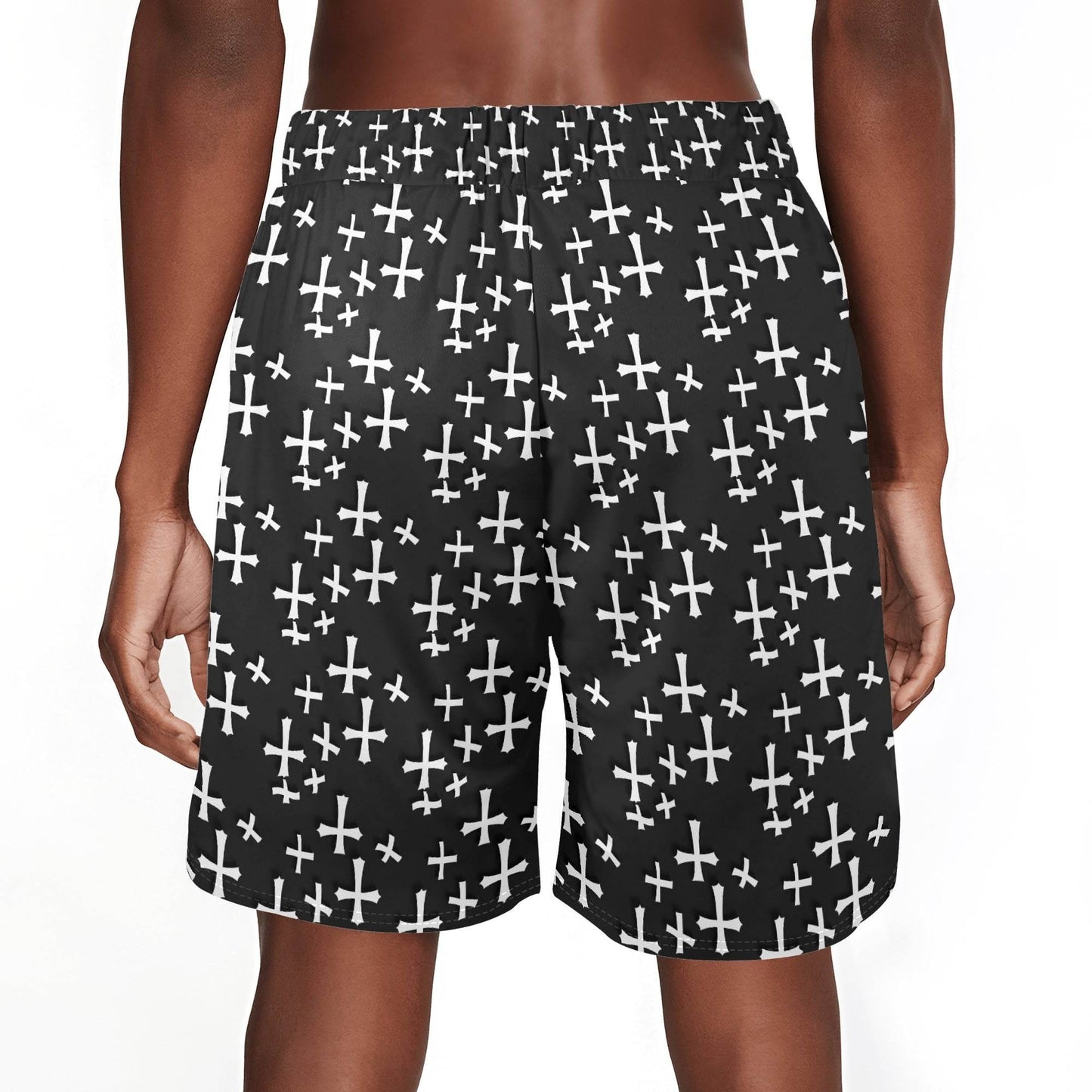 Men's Little Crosses Mesh Shorts Sea Life Swim Trunks - DeRose Seasonal