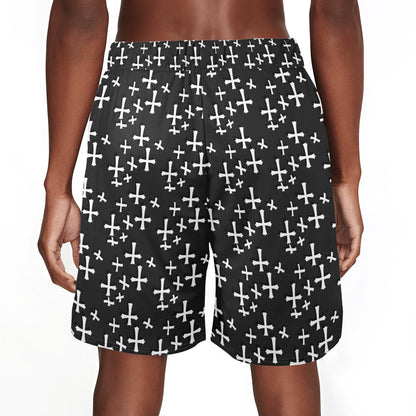Men's Little Crosses Mesh Shorts Sea Life Swim Trunks - DeRose Seasonal