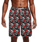 Men's Red Skull Rose Mesh Shorts Sea Life Swim Trunks - DeRose Seasonal