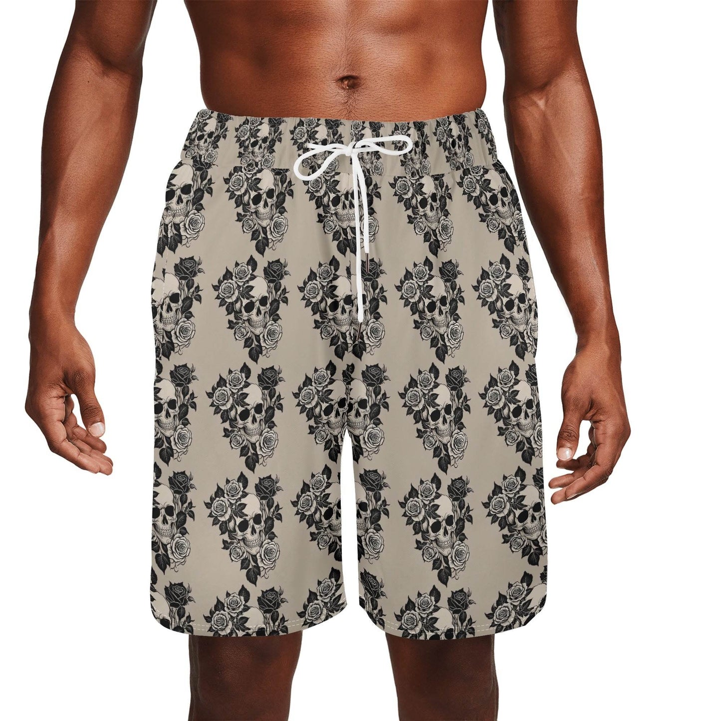Men's Gothic Tan Mesh Shorts Sea Life Swim Trunks - DeRose Seasonal