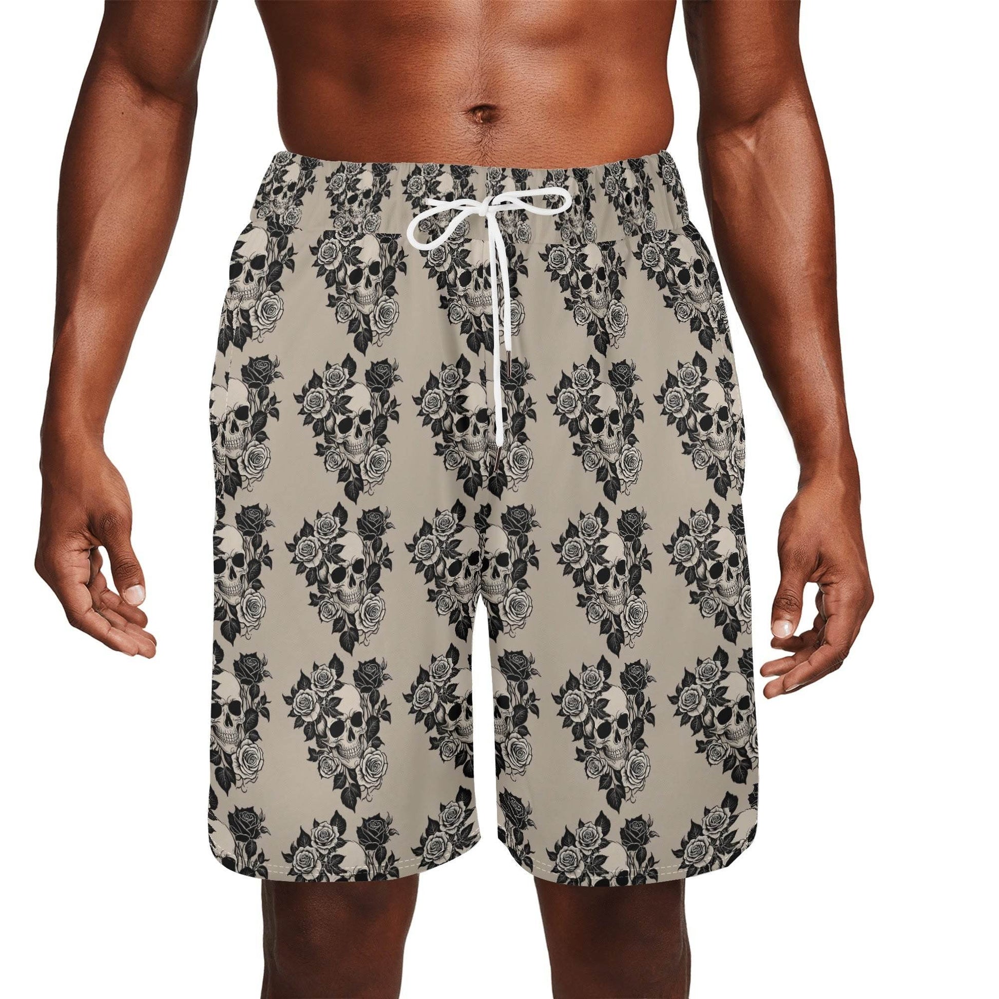 Men's Gothic Tan Mesh Shorts Sea Life Swim Trunks - DeRose Seasonal