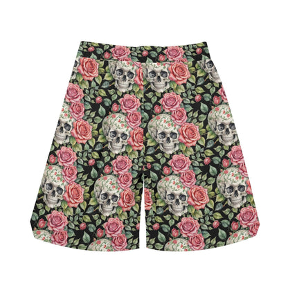 Men's Pink Skulls Mesh Shorts Sea Life Swim Trunks - DeRose Seasonal
