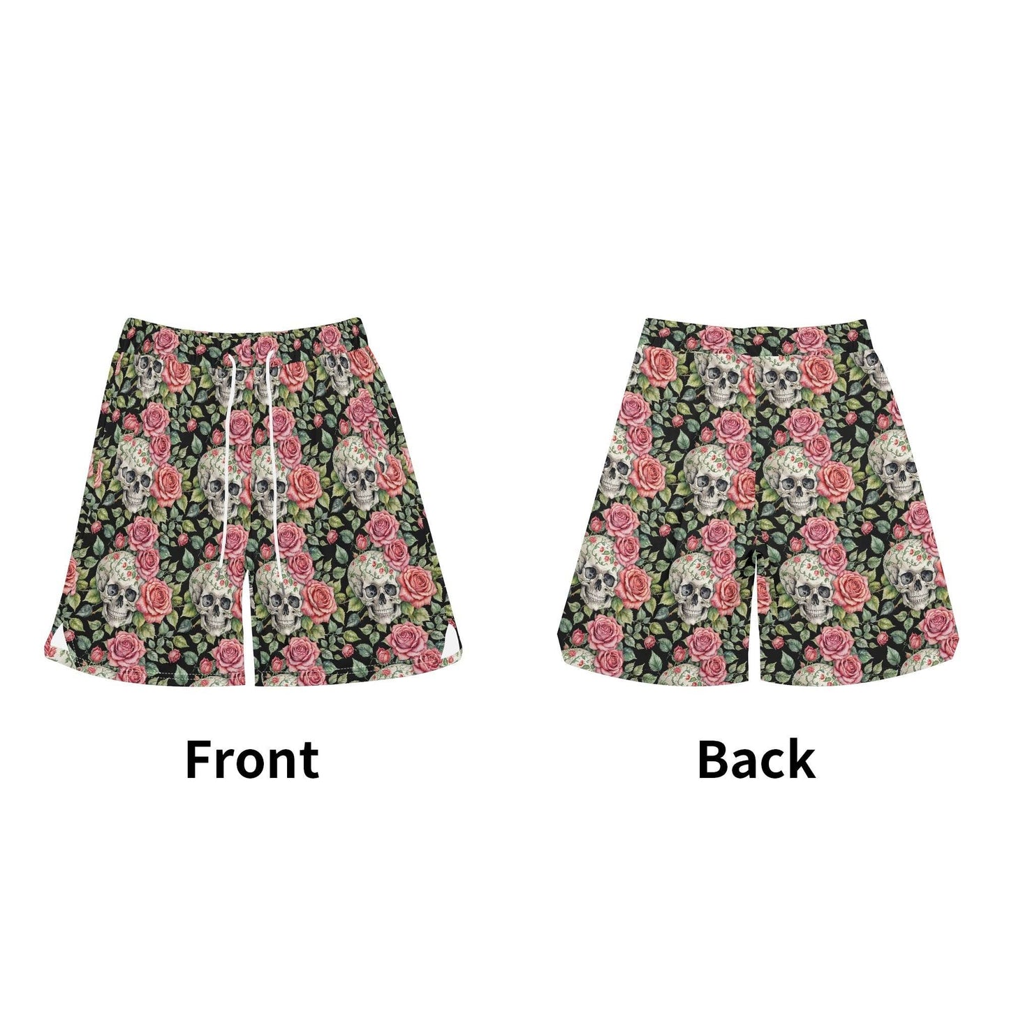 Men's Pink Skulls Mesh Shorts Sea Life Swim Trunks - DeRose Seasonal