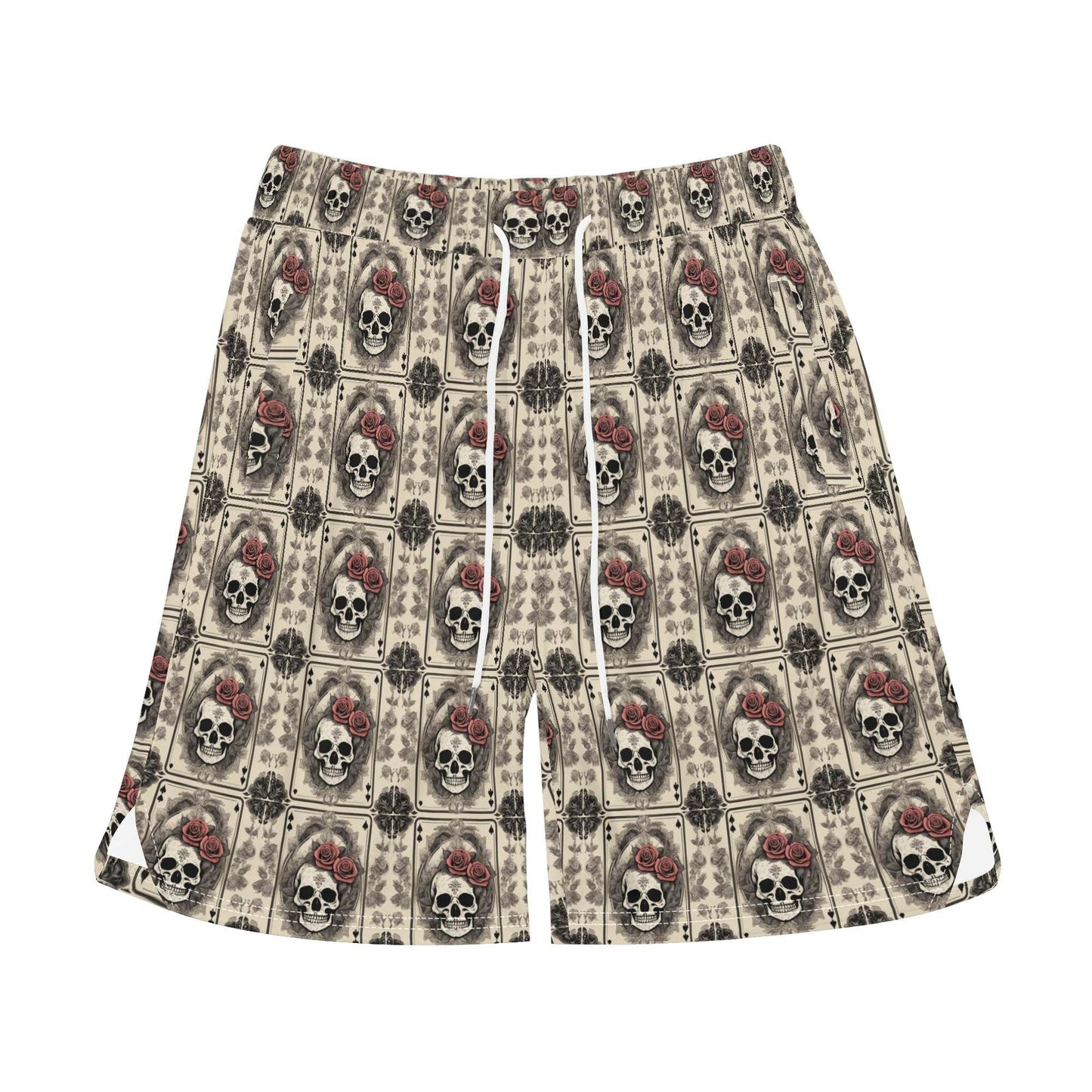 Men's Skull of Spades Mesh Shorts Sea Life Swim Trunks - DeRose Seasonal