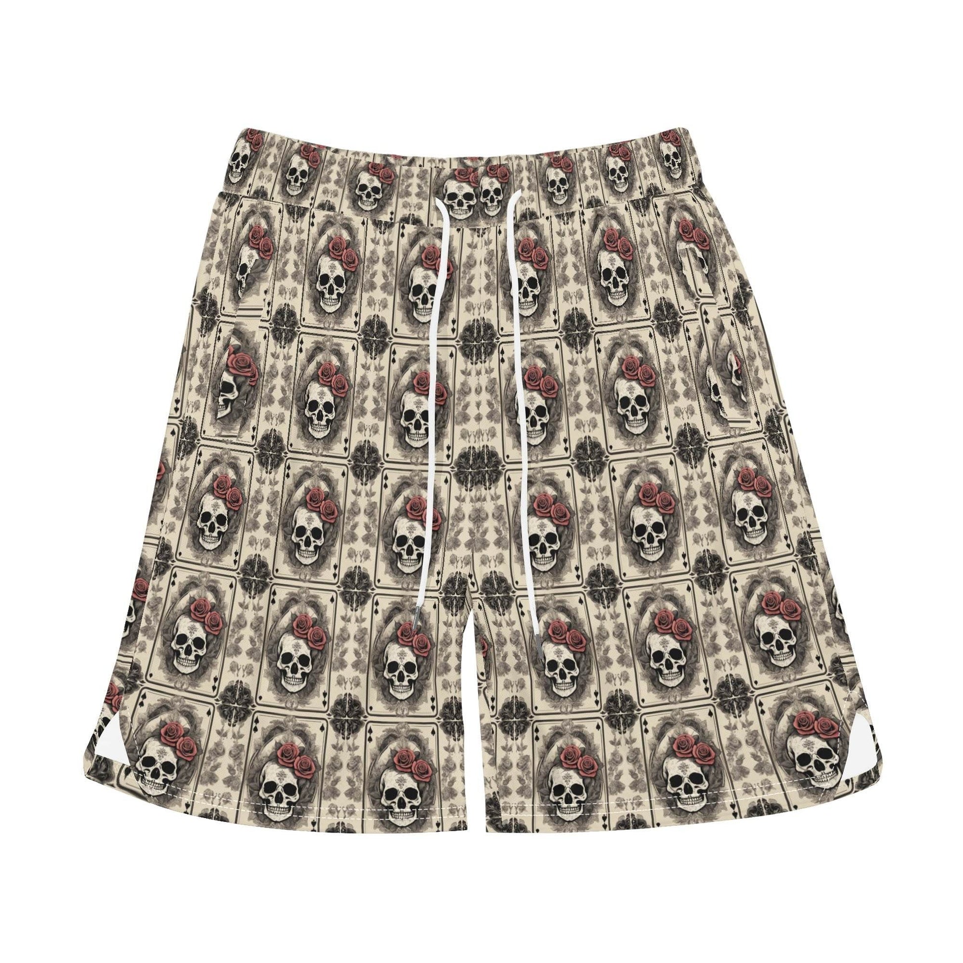 Men's Skull of Spades Mesh Shorts Sea Life Swim Trunks - DeRose Seasonal