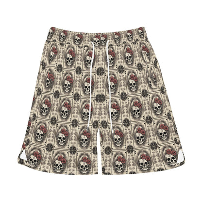 Men's Skull of Spades Mesh Shorts Sea Life Swim Trunks - DeRose Seasonal